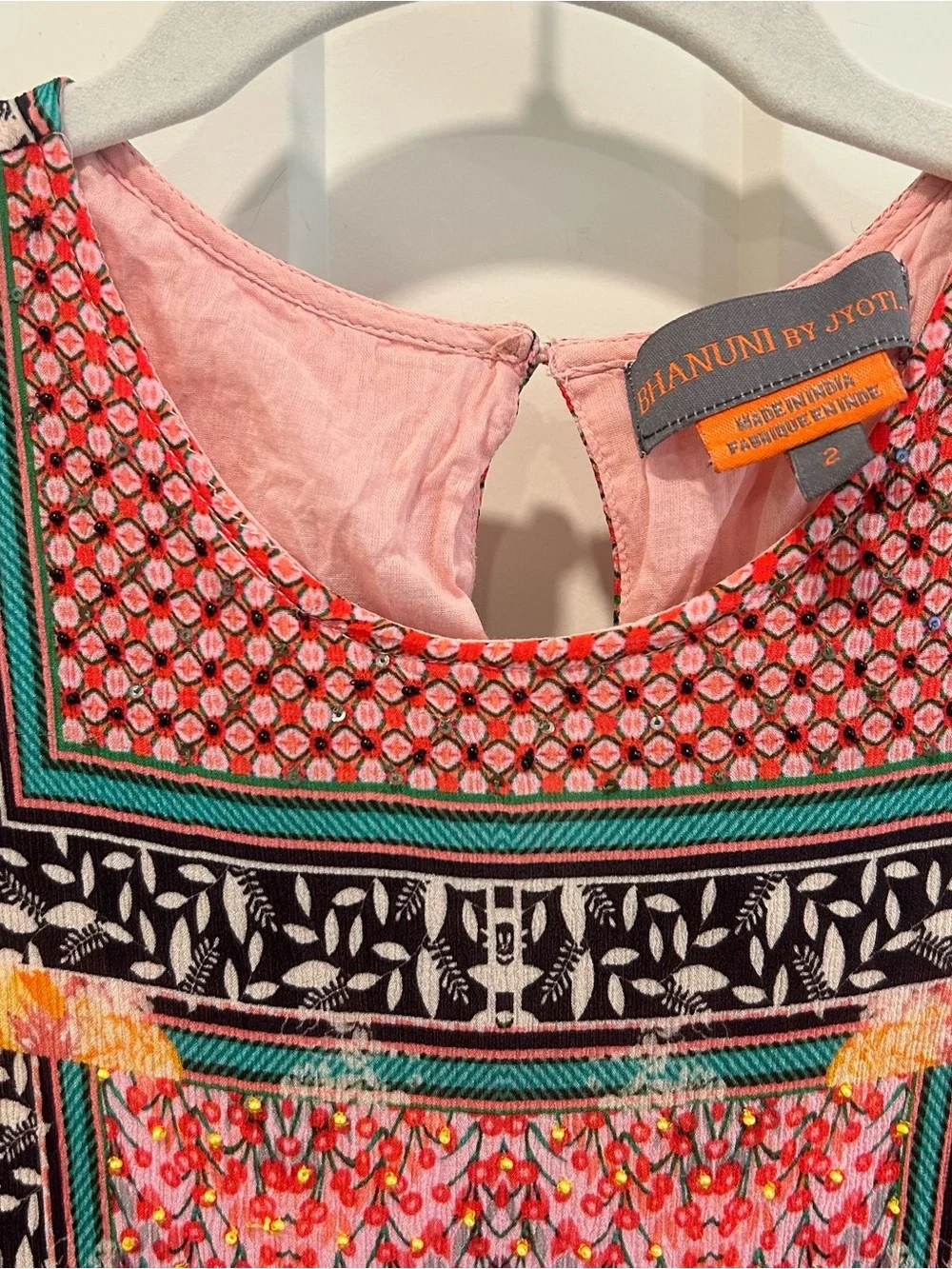Anthropologie Bhanuni by Jyoti pink maxi dress - Size 2